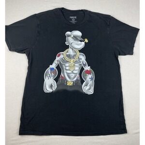 Popeye Gangster Tattoo T-Shirt Black Size XL Skater‎